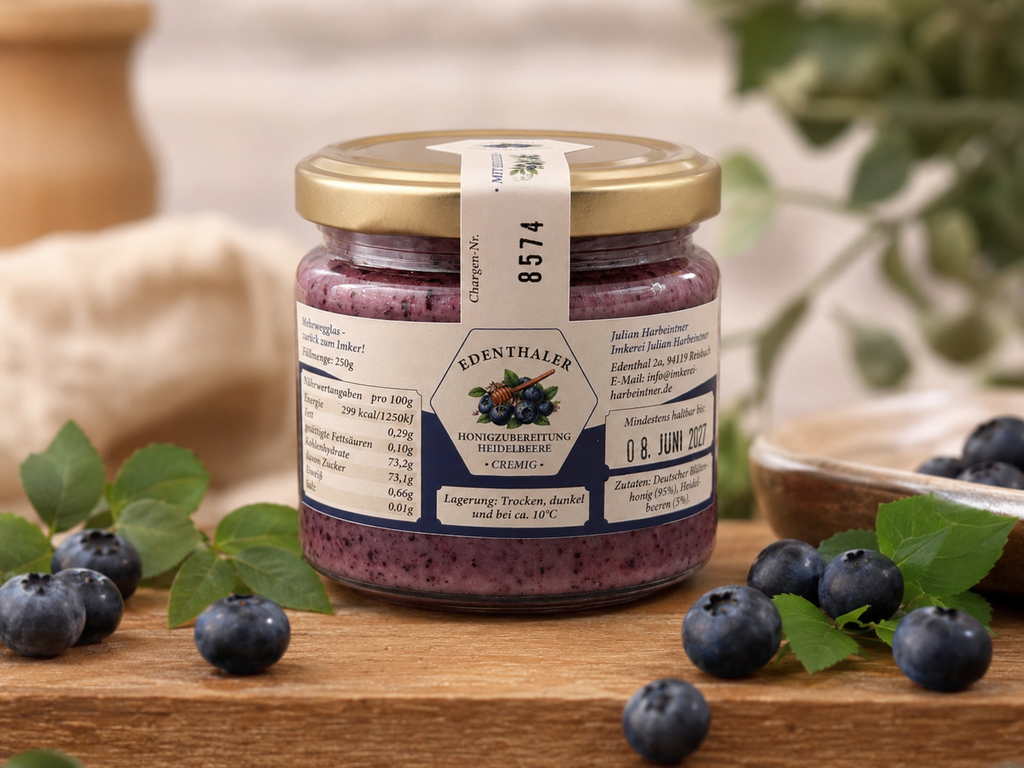 Honey preparation with blueberries
