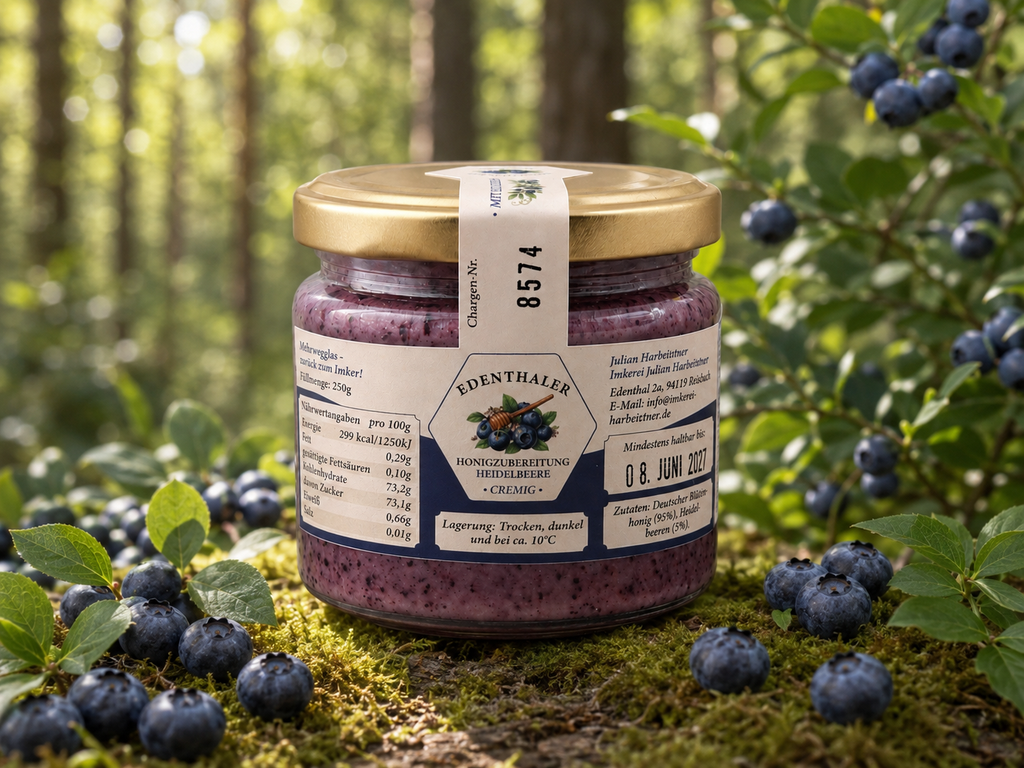 Honey preparation with blueberries