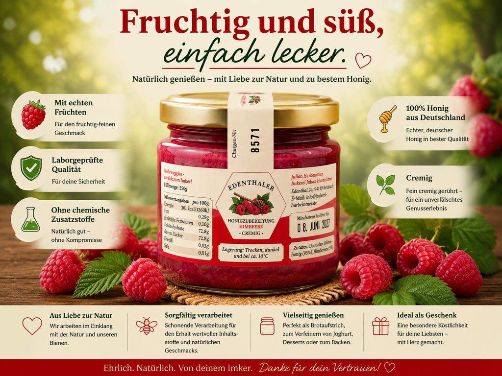 Honey Preparation with Raspberries