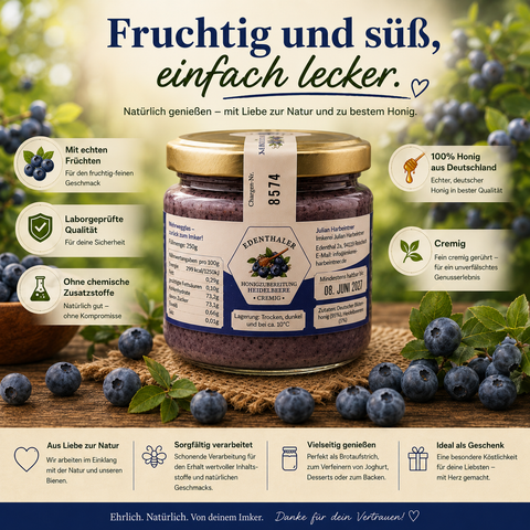 Honey preparation with blueberries