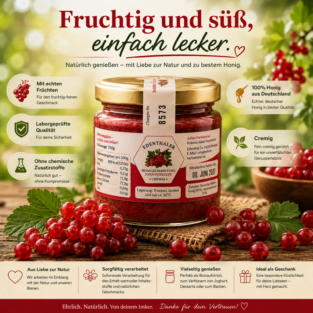 Honey preparation with currants