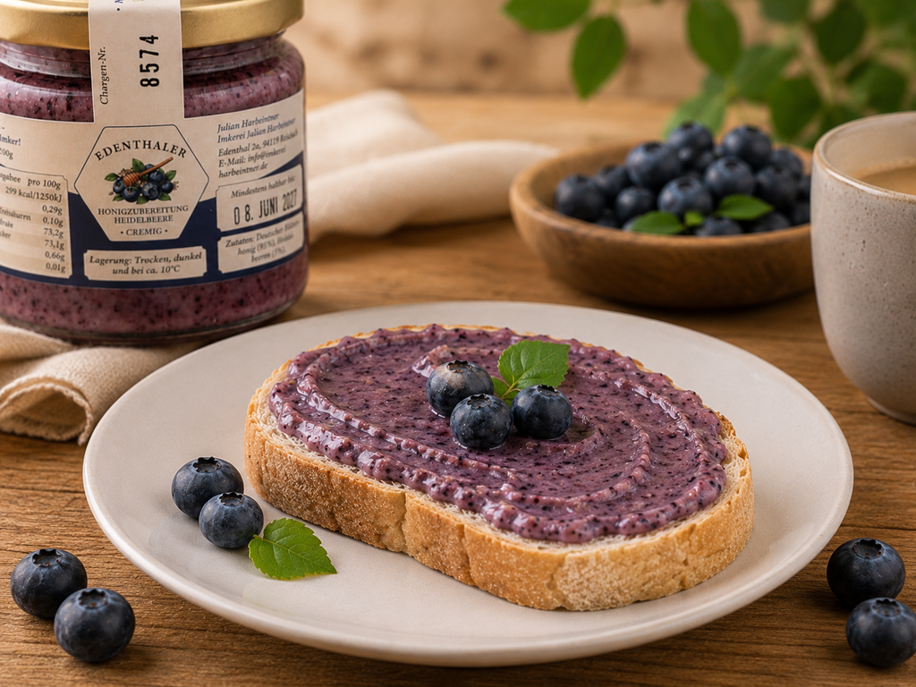 Honey preparation with blueberries
