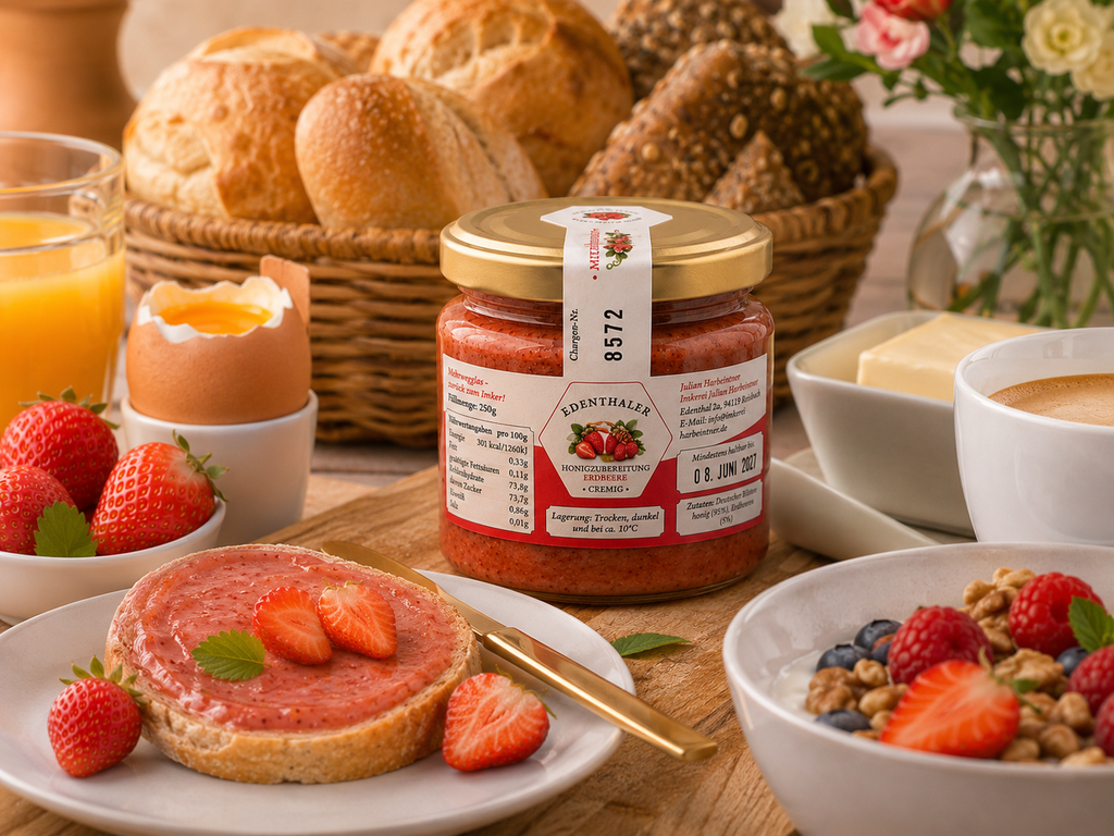 Honey preparation with strawberries