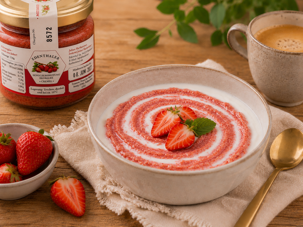 Honey preparation with strawberries