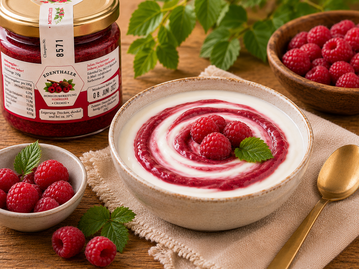 Honey Preparation with Raspberries